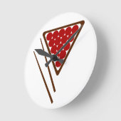 Snooker Rack and Snooker Cues Runde Wanduhr (Winkel)