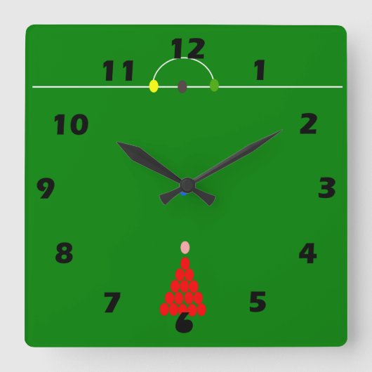 Snooker-Tabelle Quadratische Wanduhr (Vorderseite)