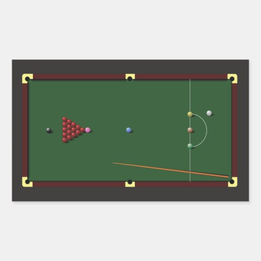 Snooker-Tischkleber Rechteckiger Aufkleber (Vorderseite)