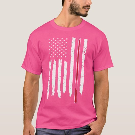 Snooker Usa Flag Billard Queue Snooker Billard T-Shirt (Vorderseite)