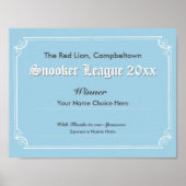 Snooker-Wettbewerb Gewinner's Certificate Poster (Vorne)