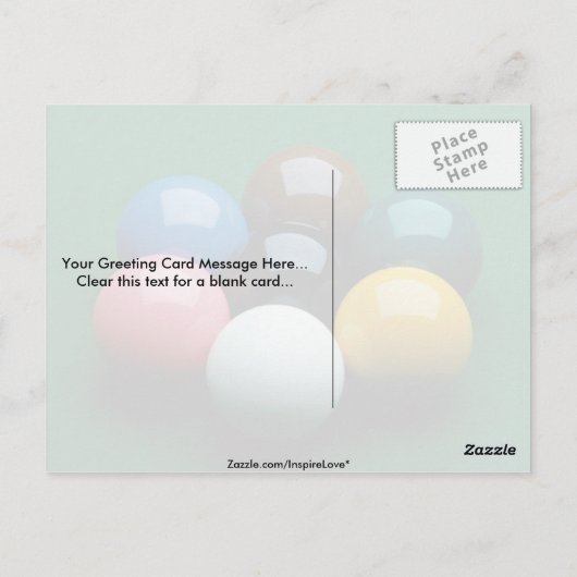 Snookerausrüstung Postkarte (Rückseite)