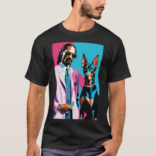 Snoop Dog und Doberman Duo T-Shirt (Vorderseite)
