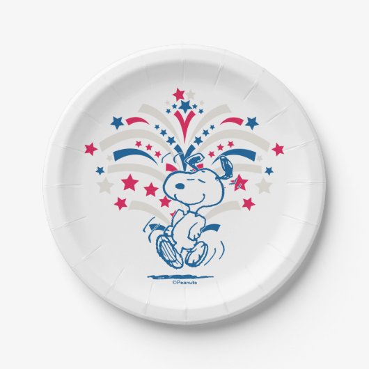 Snoopy 4. Juli Tanz Pappteller (Vorderseite)