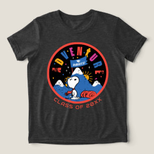 Snoopy Abenteuer Wartet Abschluss Berg Design Tri-Blend Shirt