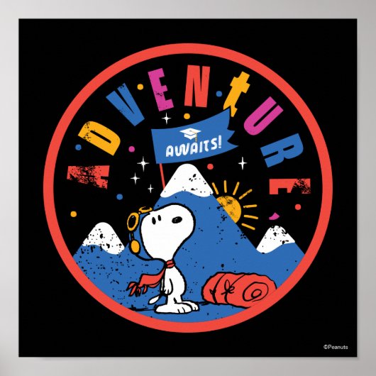 Snoopy Adventure Awaits Graduation Mountain Design Poster (Vorne)