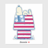 Snoopy am 4. Juli Dog House Aufkleber (Blatt)