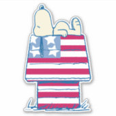 Snoopy am 4. Juli Dog House Aufkleber (Vorderseite)