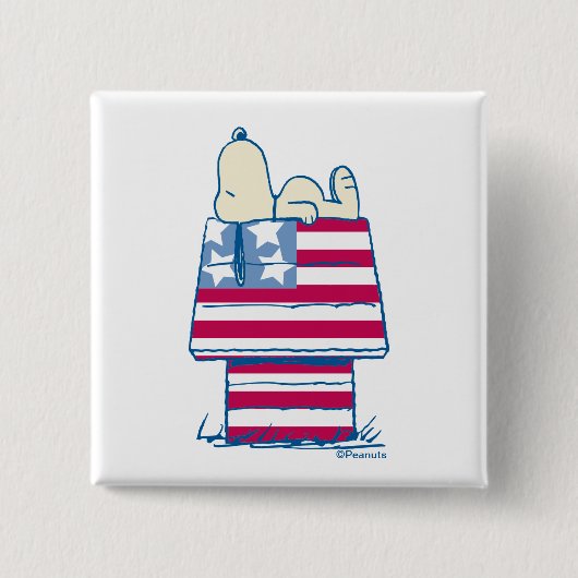 Snoopy am 4. Juli Dog House Button (Vorderseite)