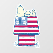 Snoopy am 4. Juli Dog House Fensteraufkleber (Blatt)