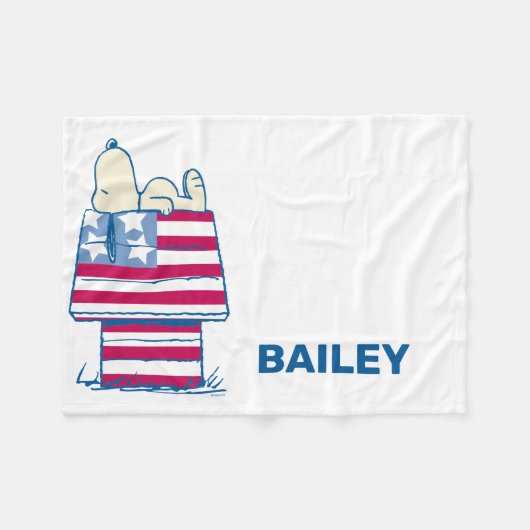 Snoopy am 4. Juli Dog House Fleecedecke (Vorderseite (Horizontal))