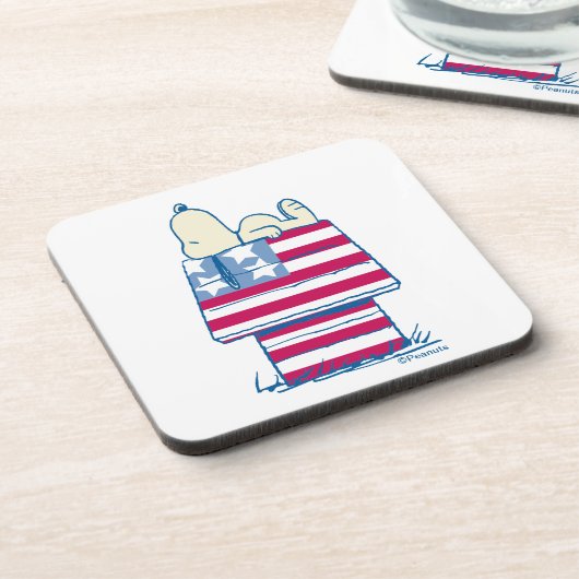 Snoopy am 4. Juli Dog House Getränkeuntersetzer (Linke Seite)