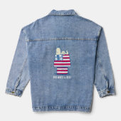 Snoopy am 4. Juli Dog House Jeansjacke (Rückseite)