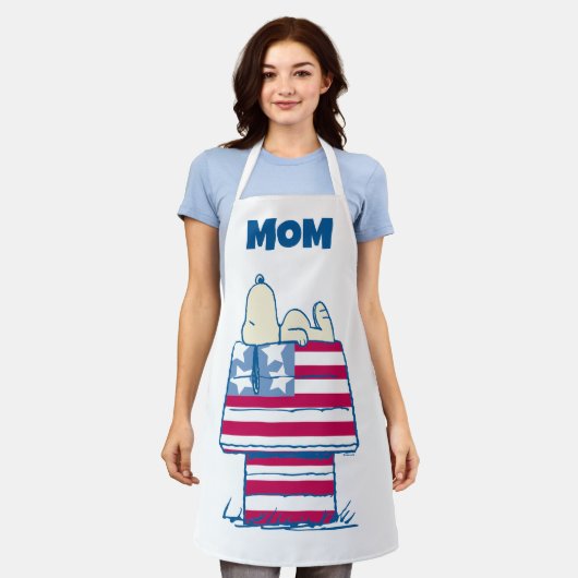 Snoopy am 4. Juli Dog House | Name hinzufügen Schürze (Getragen)