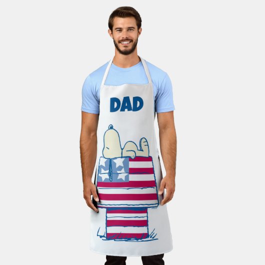 Snoopy am 4. Juli Dog House | Name hinzufügen Schürze (Getragen)