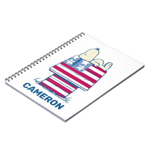 Snoopy am 4. Juli Dog House Notizblock (Linke Seite)