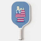 Snoopy am 4. Juli Dog House Pickleball Schläger (Rückseite)