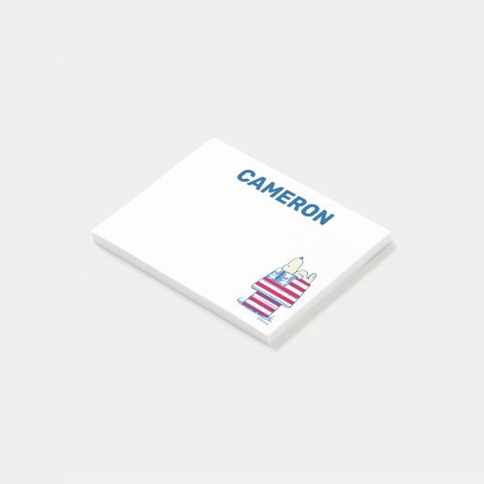 Snoopy am 4. Juli Dog House Post-it Klebezettel (angewinkelt)