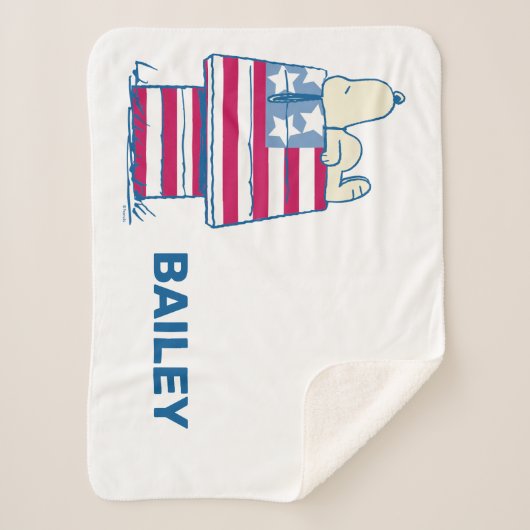 Snoopy am 4. Juli Dog House Sherpadecke (Vorderseite)