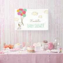 Snoopy and Balloons Baby Shower Banner