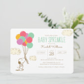 Snoopy and Balloons Baby Sprinkle Einladung (Stehend Vorderseite)