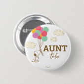 Snoopy and Balloons Babydusche Tante Button (Vorne & Hinten)