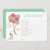 Snoopy and Balloons Babydusche Wünsche für Baby Mitteilungskarte (Vorne/Hinten)
