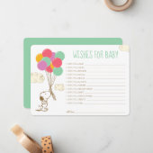 Snoopy and Balloons Babydusche Wünsche für Baby Mitteilungskarte (Vorderseite/Rückseite Beispiel)