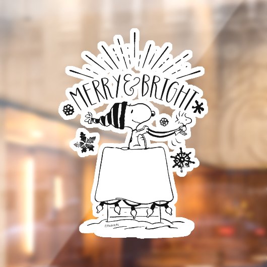 Snoopy and Woodstock - Merry & Bright Fensteraufkleber (Blatt 2)