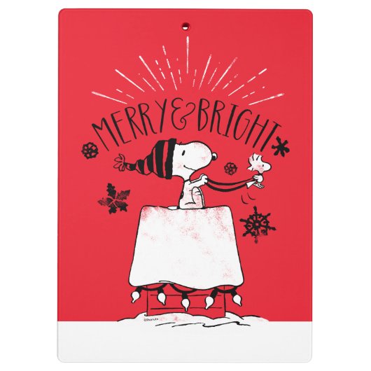 Snoopy and Woodstock - Merry & Bright Klemmbrett (Rückseite)