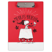 Snoopy and Woodstock - Merry & Bright Klemmbrett (Vorderseite)