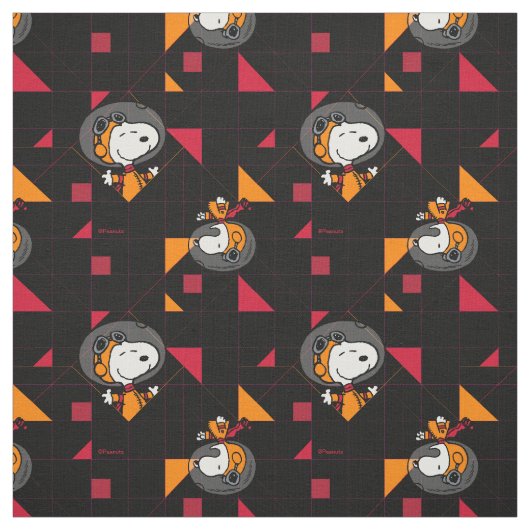 Snoopy Astronaut Retro Geometrisch Stoff (Muster)