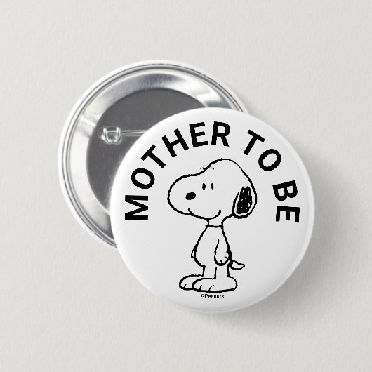 Snoopy Baby Dusche Mutter zu sein Button (Vorne & Hinten)