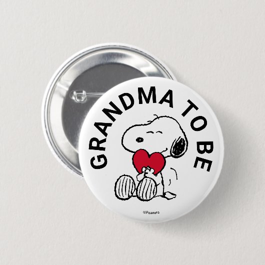 Snoopy Baby Dusche Oma zu sein Button (Vorne & Hinten)