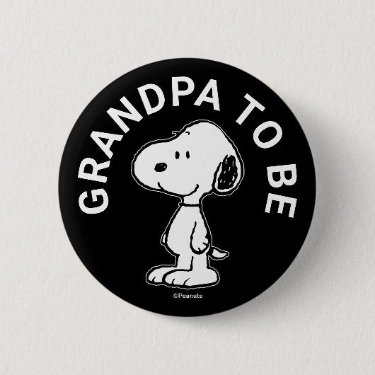 Snoopy Baby Dusche Opa zu sein Button (Vorderseite)