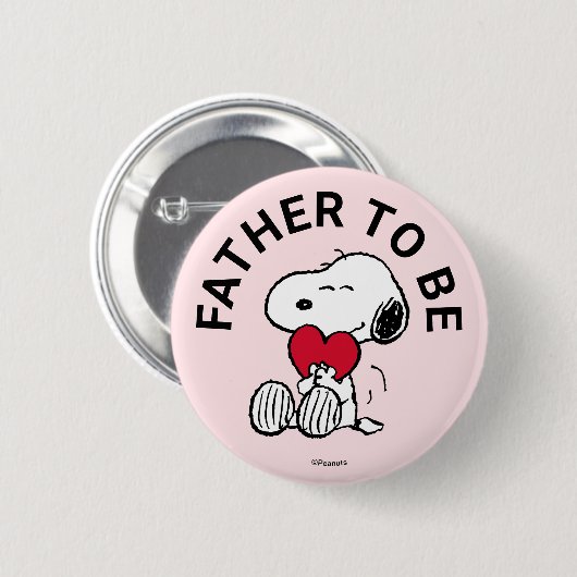 Snoopy Baby Dusche Vater zu sein Button (Vorne & Hinten)