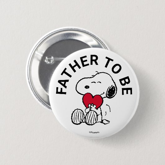 Snoopy Baby Dusche Vater zu sein Button (Vorne & Hinten)