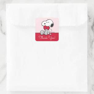 Snoopy   Baby-Party für die kleine Süße Quadratischer Aufkleber