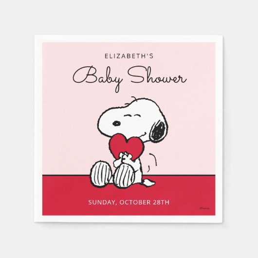 Snoopy | Baby-Party für die kleine Süße Serviette (Vorderseite)