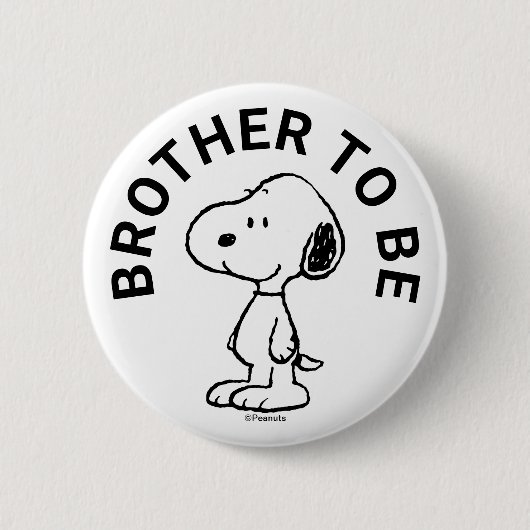 Snoopy Babydusche Bruder zu sein Button (Vorderseite)