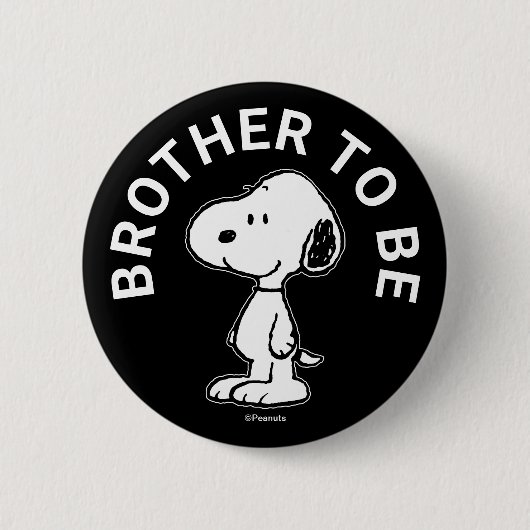 Snoopy Babydusche Bruder zu sein Button (Vorderseite)