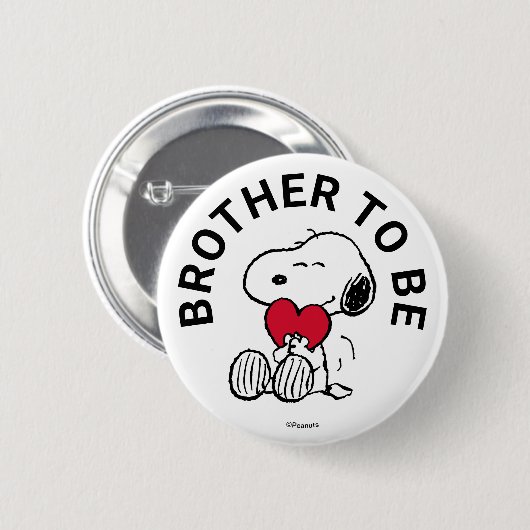 Snoopy Babydusche Bruder zu sein Button (Vorne & Hinten)