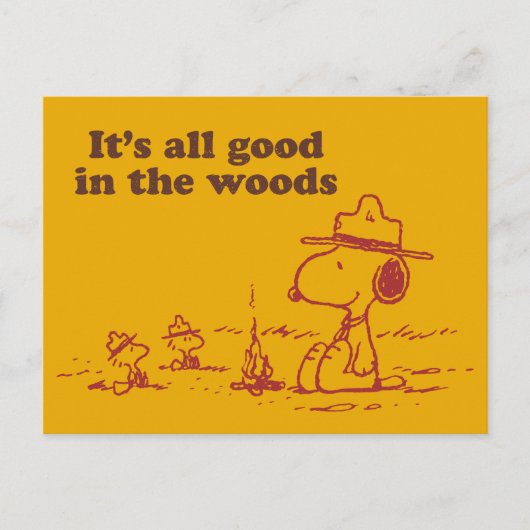 Snoopy | Beagle Scout - Alles Gute im Wald Postkarte (Vorderseite)