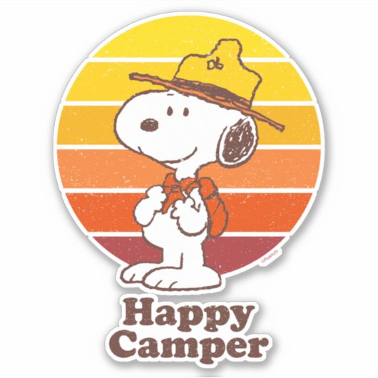Snoopy | Beagle Scout - Happy Camper Aufkleber (Vorderseite)