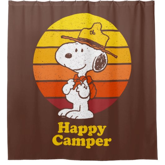 Snoopy | Beagle Scout - Happy Camper Duschvorhang (Vorderseite)