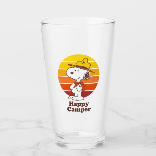 Snoopy | Beagle Scout - Happy Camper Glas (Vorderseite)