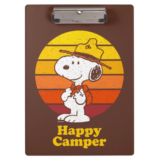 Snoopy | Beagle Scout - Happy Camper Klemmbrett (Vorderseite)