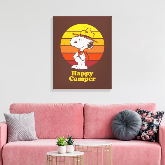 Snoopy | Beagle Scout - Happy Camper Leinwanddruck (Insitu (Wohnzimmer))