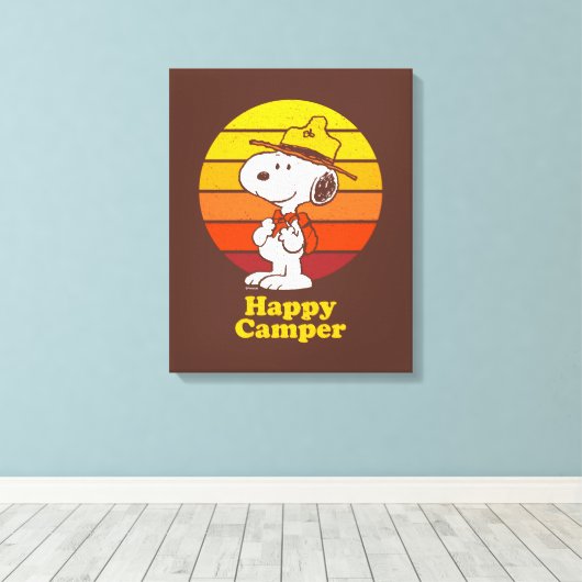 Snoopy | Beagle Scout - Happy Camper Leinwanddruck (Insitu (Holzboden))