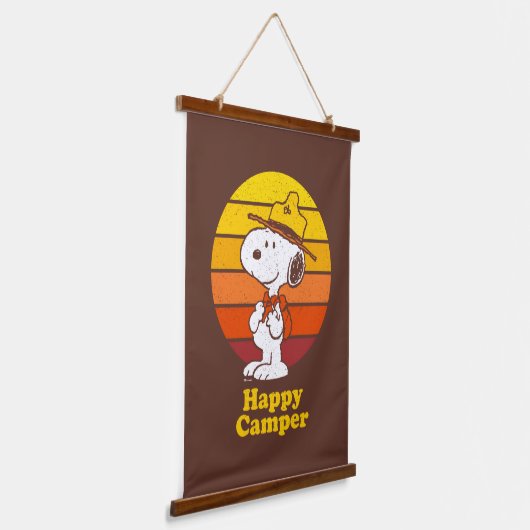 Snoopy | Beagle Scout - Happy Camper Wandteppich Mit Holzrahmen (Gewinkelt)